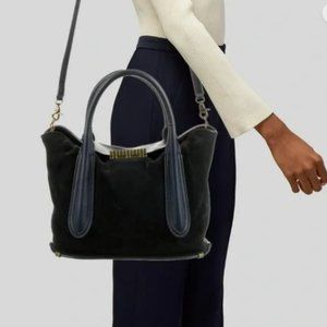 Very Rare Zac Posen Navy Bag / Purse Calf Skin Leather and Suede